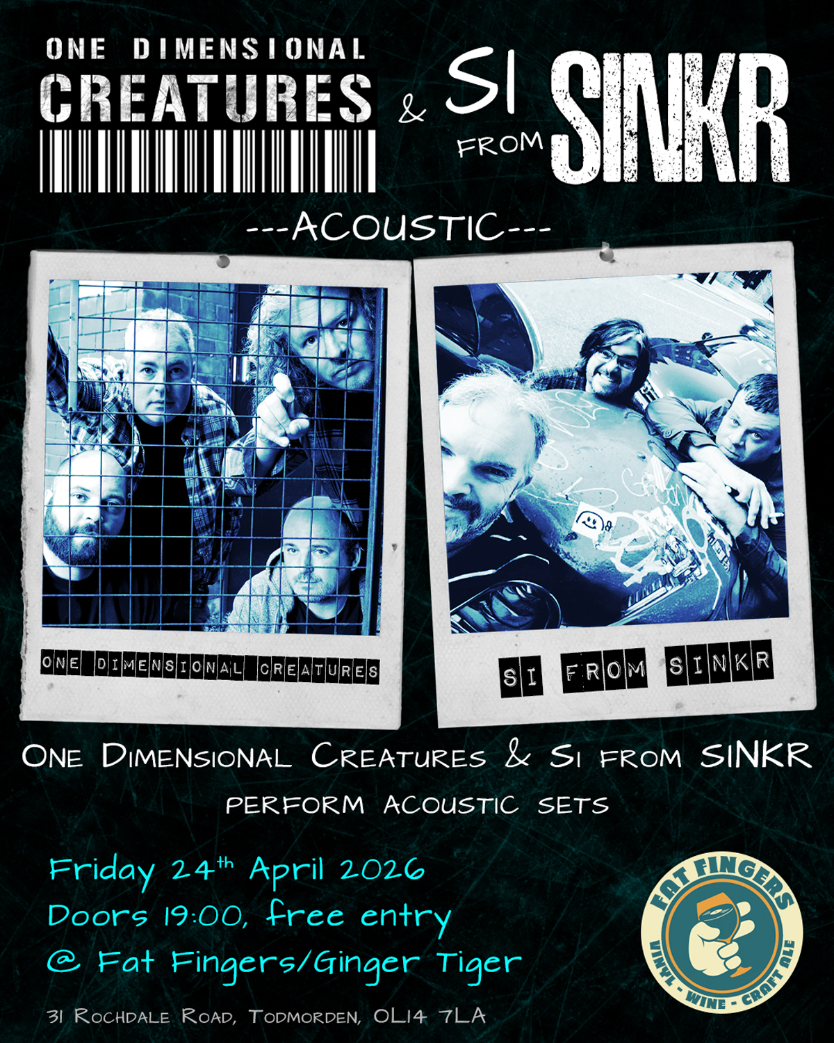 One Dimensional Creatures and Si from SINKR at Fat Fingers Todmorden April 2026